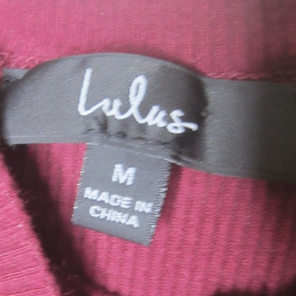 Lulus Simply the Best Burgundy Long Sleeve Button-Front Bodysuit - Size Medium - Picture 6 of 6